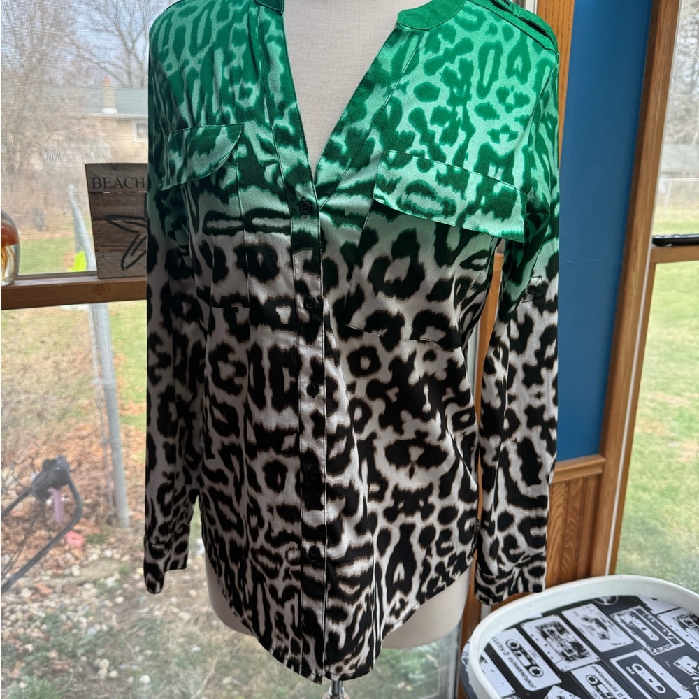 Calvin Klein ombré leopard top